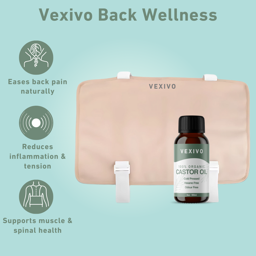 Vexivo Back Wellness Pack (Wraps + Castor Oil)