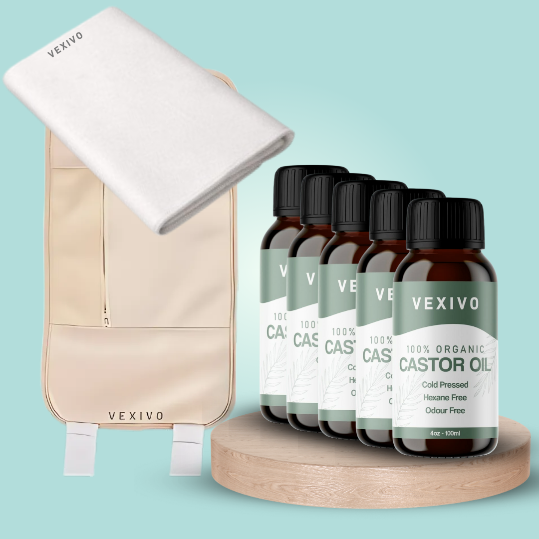 Vexivo Liver Wellness Pack (Wrap + Castor Oil)