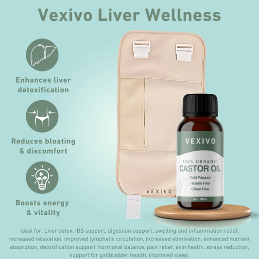 Vexivo Liver Wellness Pack (Wrap + Castor Oil)