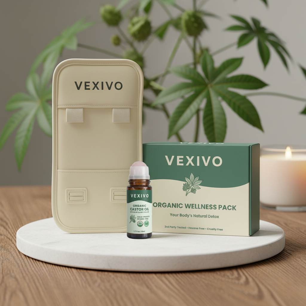 Vexivo 100% Organic Castor Oil Pack Starter Kit