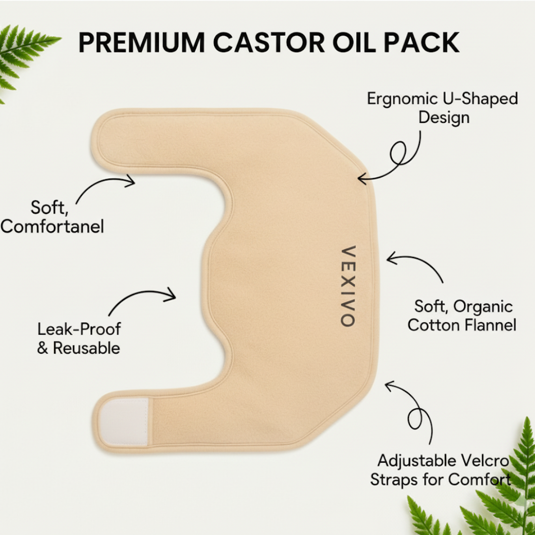 Vexivo® Castor Oil Neck & Thyroid Relief Pack