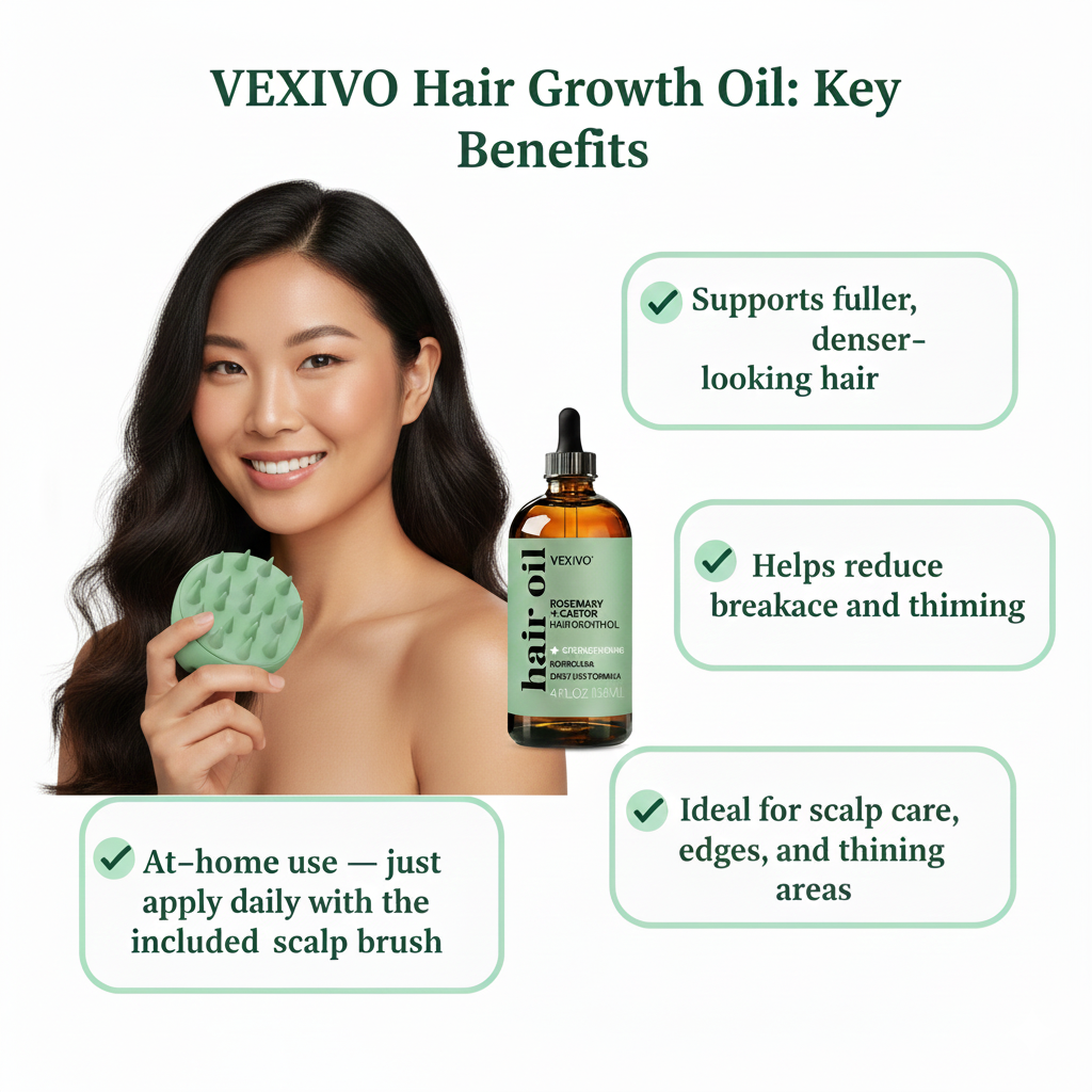 Vexivo | Botanical Hair Growth Oil Kit with Scalp Brush