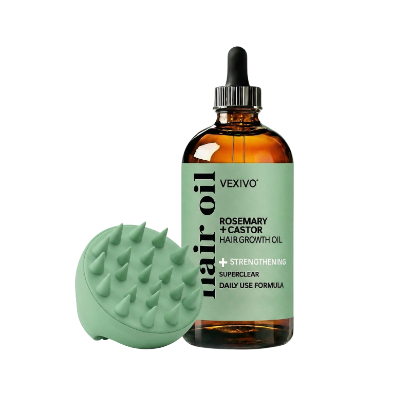 Vexivo | Botanical Hair Growth Oil Kit with Scalp Brush