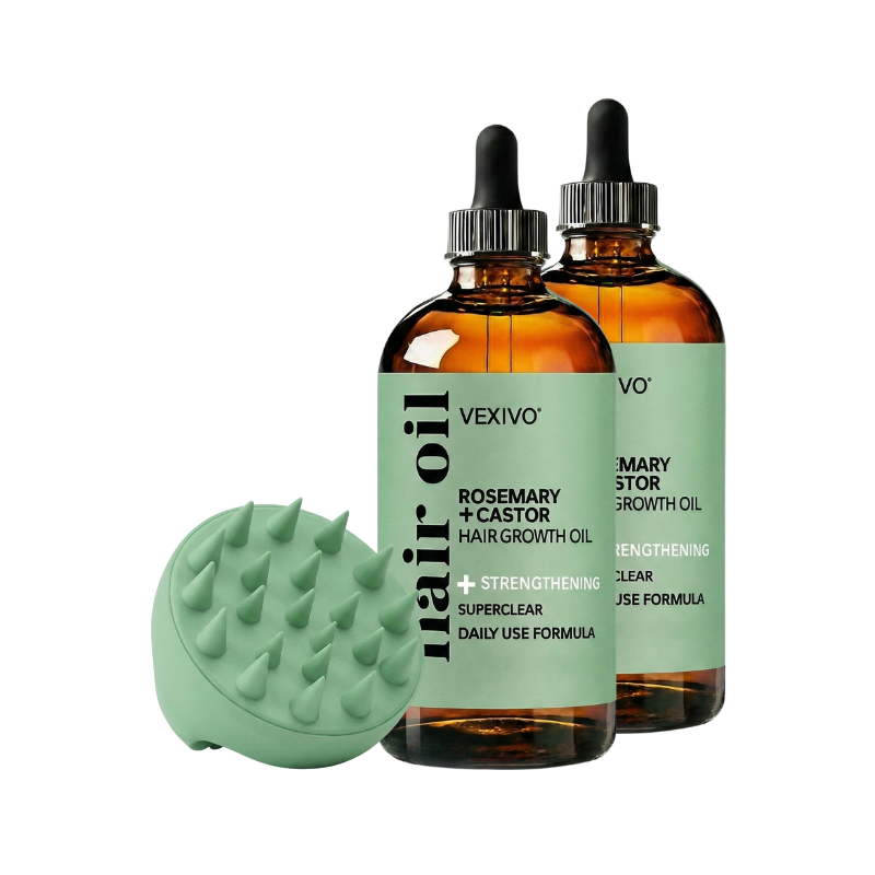 Vexivo | Botanical Hair Growth Oil Kit with Scalp Brush