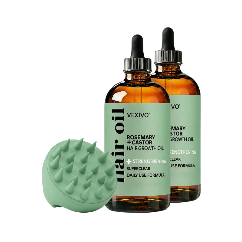 Vexivo | Botanical Hair Growth Oil Kit with Scalp Brush