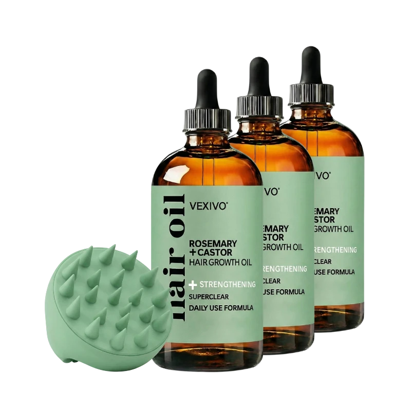 Vexivo | Botanical Hair Growth Oil Kit with Scalp Brush
