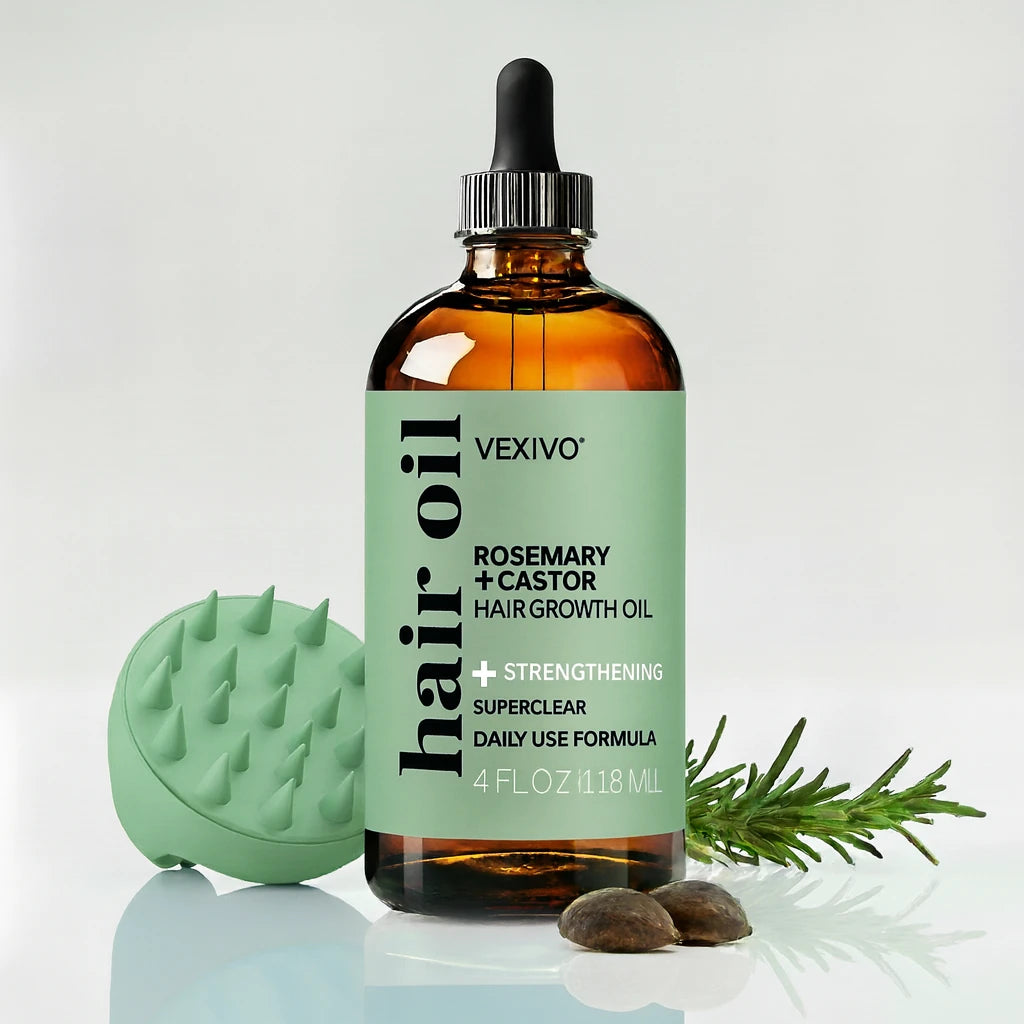 Vexivo | Botanical Hair Growth Oil Kit with Scalp Brush