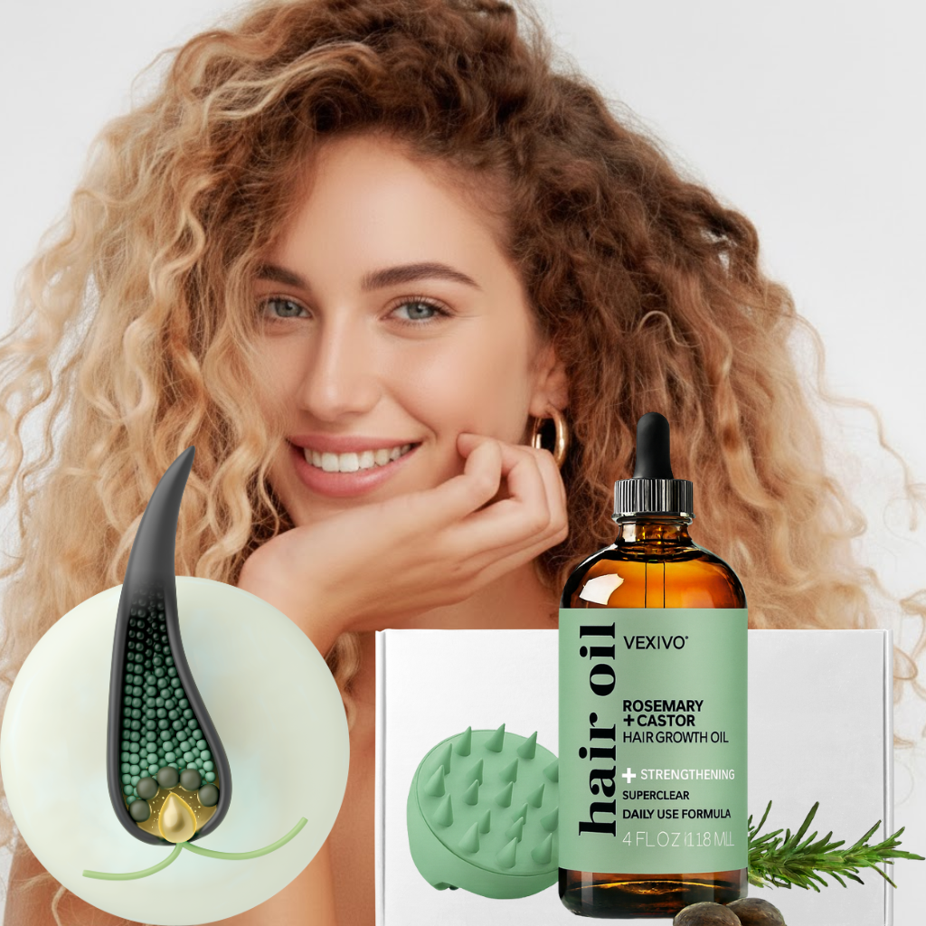 Vexivo | Botanical Hair Growth Oil Kit with Scalp Brush