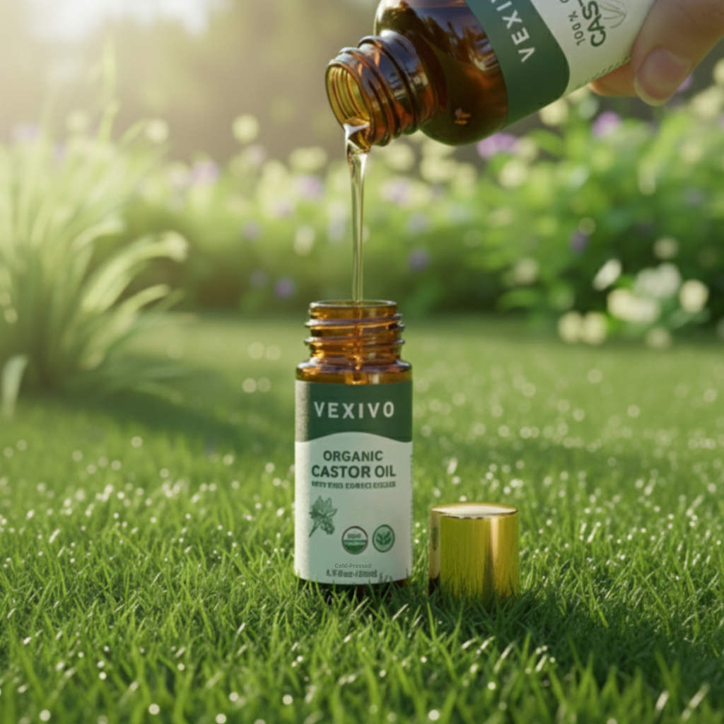 Vexivo | USDA Certified Organic Castor Oil Roll-On in Amber Glass