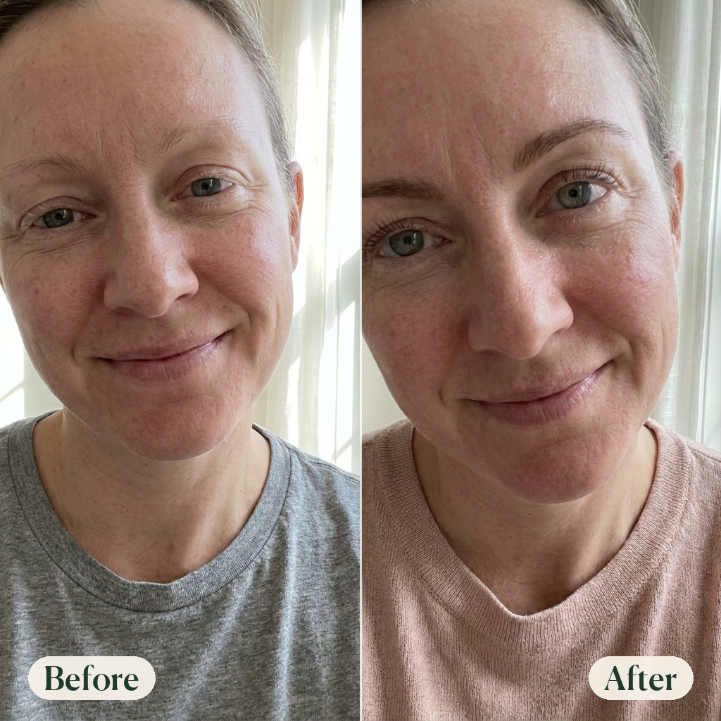 Before and after: fuller brows and longer lashes